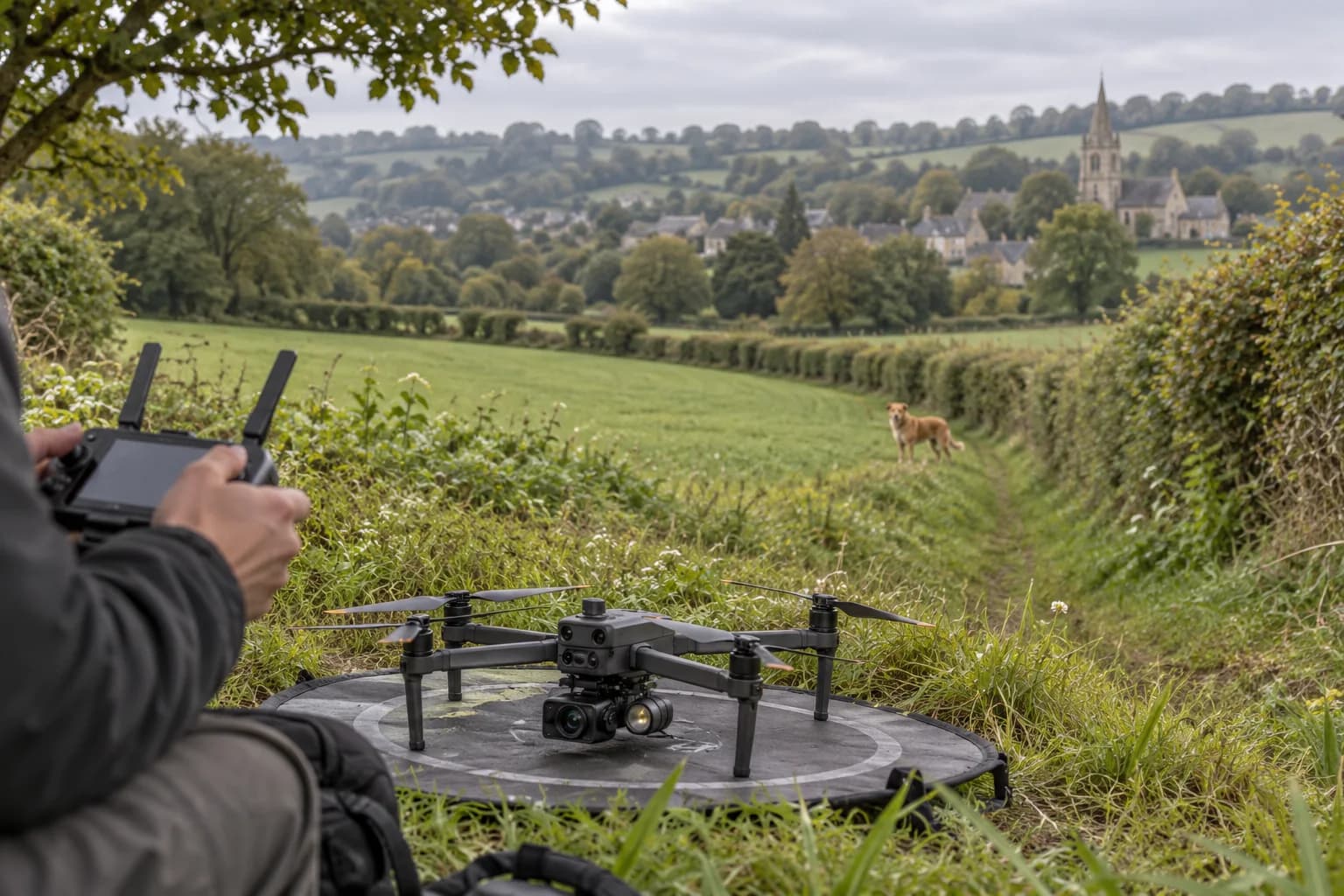 Exemple illustratif de recherche d’un chien perdu près de Gaillon avec un drone thermique